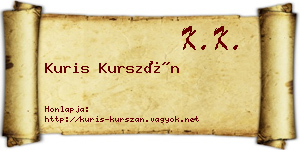 Kuris Kurszán névjegykártya